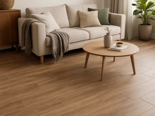 Houtlook tegels in de woonkamer